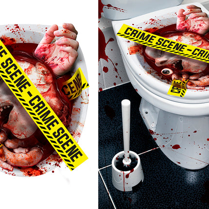 Pegatina de Halloween Escena del crimen WC 40cm