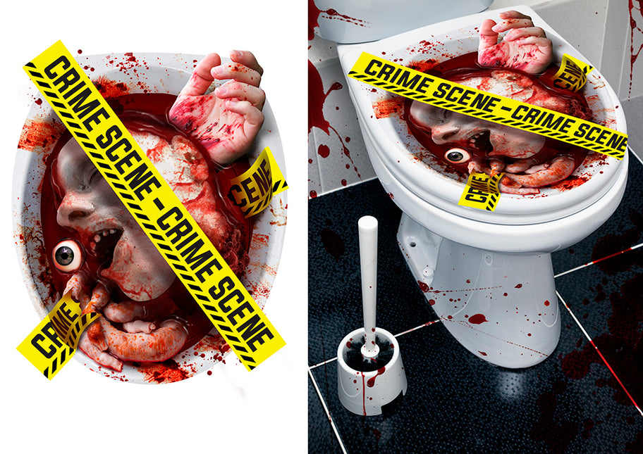 Pegatina de Halloween Escena del crimen WC 40cm