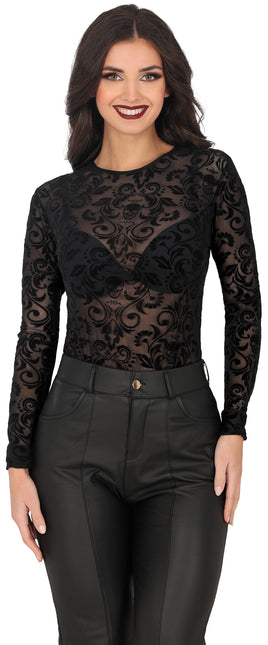 Camisa de Encaje Negra