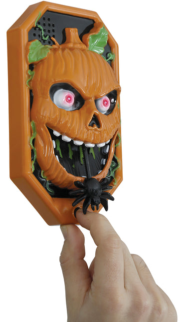 Decoración Halloween Timbre Calabaza Con Luz, Sonido Y Movimiento