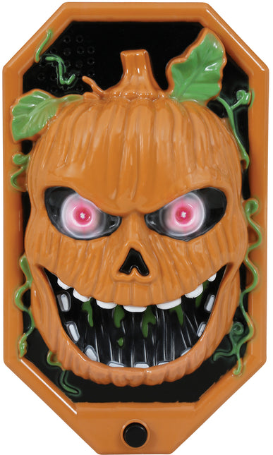 Decoración Halloween Timbre Calabaza Con Luz, Sonido Y Movimiento