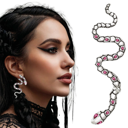 Pendientes Serpiente Plata 6cm