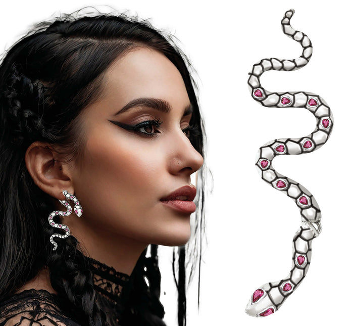 Pendientes Serpiente Plata 6cm