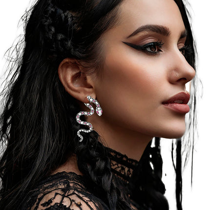 Pendientes Serpiente Plata 6cm