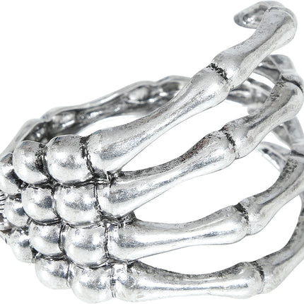 Halloween Pulsera Mano Esqueleto Plata