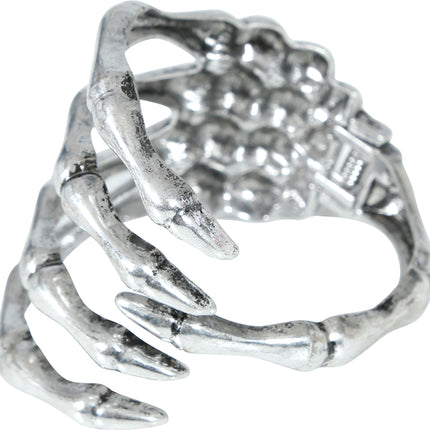 Halloween Pulsera Mano Esqueleto Plata
