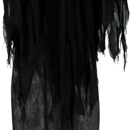 Muñeco Halloween Esqueleto Negro Dos Calaveras Con Luz Y Sonido 1,7m