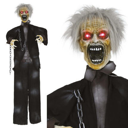 Muñeco Halloween Zombi Con Luz, Sonido Y Movimiento 1,7m