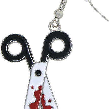 Pendientes de Halloween: tijeras ensangrentadas