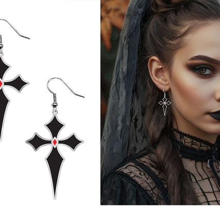 Pendientes de Halloween con cruces