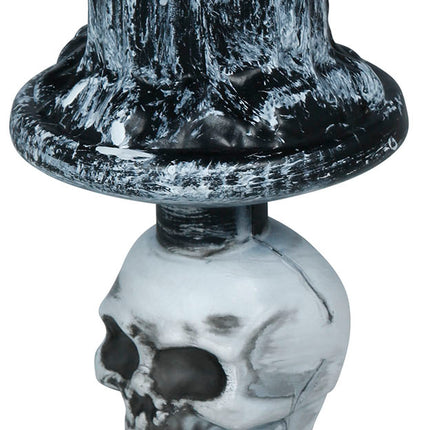 Portavelas de Halloween con esqueleto gris, 1 unidad