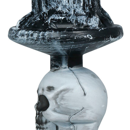 Portavelas de Halloween con esqueleto gris, 1 unidad