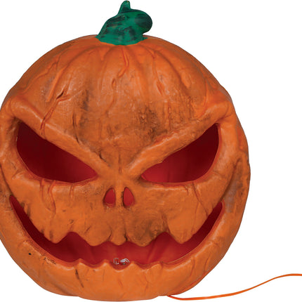 Calabaza de Halloween naranja con luz, 28 cm