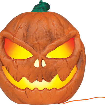 Calabaza de Halloween naranja con luz, 28 cm