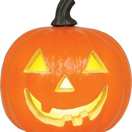 Calabaza de Halloween de espuma naranja con luz, 28 cm