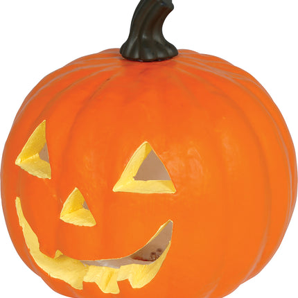 Calabaza de Halloween de espuma naranja con luz, 28 cm