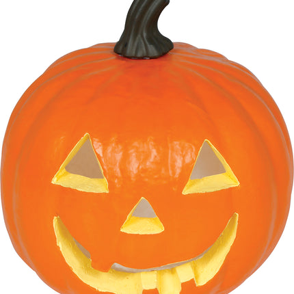 Calabaza de Halloween de espuma naranja con luz, 28 cm