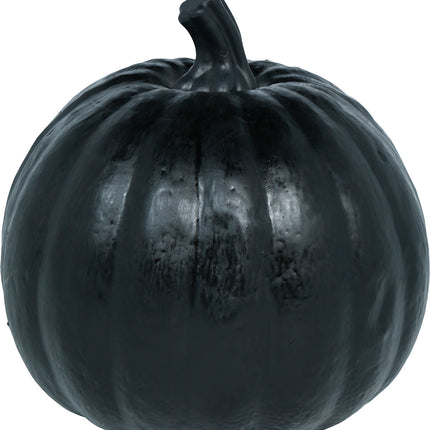 Calabaza de Halloween negra con luz, 20 cm