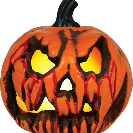 Calabaza de Halloween naranja de terror, 20 cm