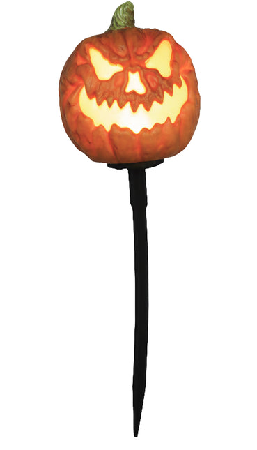 Calabaza de Halloween naranja con luz y brillo, 13 cm, 3 unidades