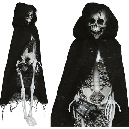Capa de esqueleto de Halloween, 40 cm