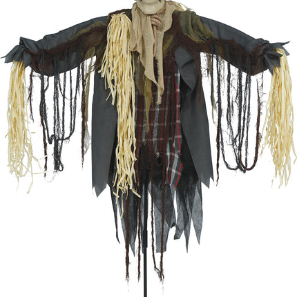 Espantapájaros de Halloween estilo pop-horror con luz, sonido y movimiento, 1,75 m