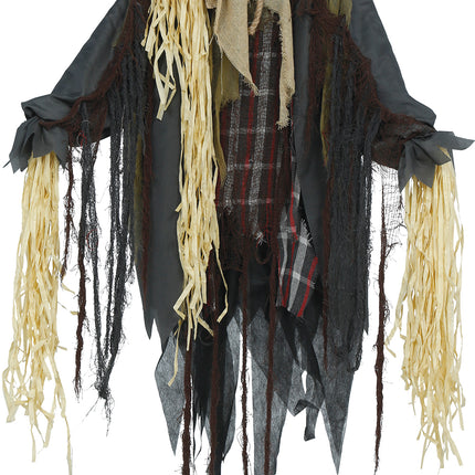 Espantapájaros de Halloween estilo pop-horror con luz, sonido y movimiento, 1,75 m
