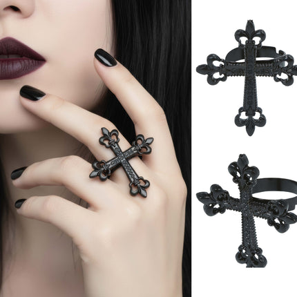 Halloween Ring Gotisch Kruis 4cm