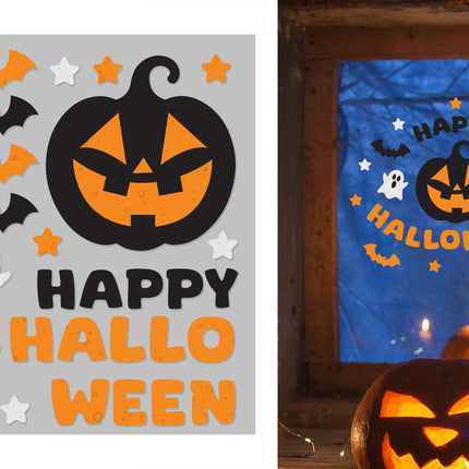 Decoración de ventana para Halloween «Happy Halloween», 50 cm