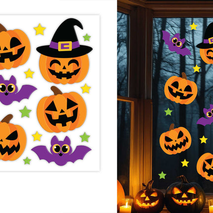 Decoración de Halloween para la ventana: calabazas de 50 cm