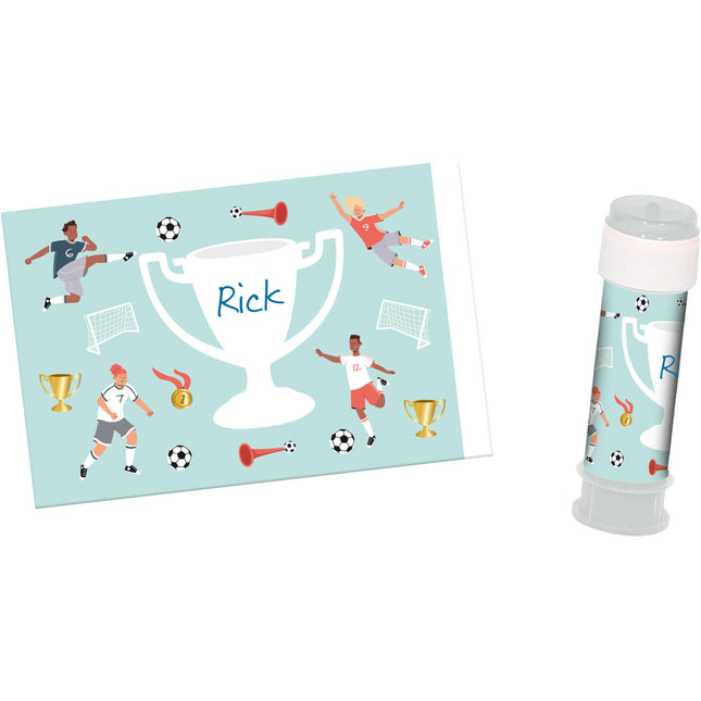 Pegatinas De Fútbol Para Botellas De Burbujas 11cm 6pcs