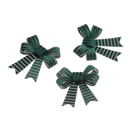 3 lazos de terciopelo de pana verde 10 cm x 12,7 cm