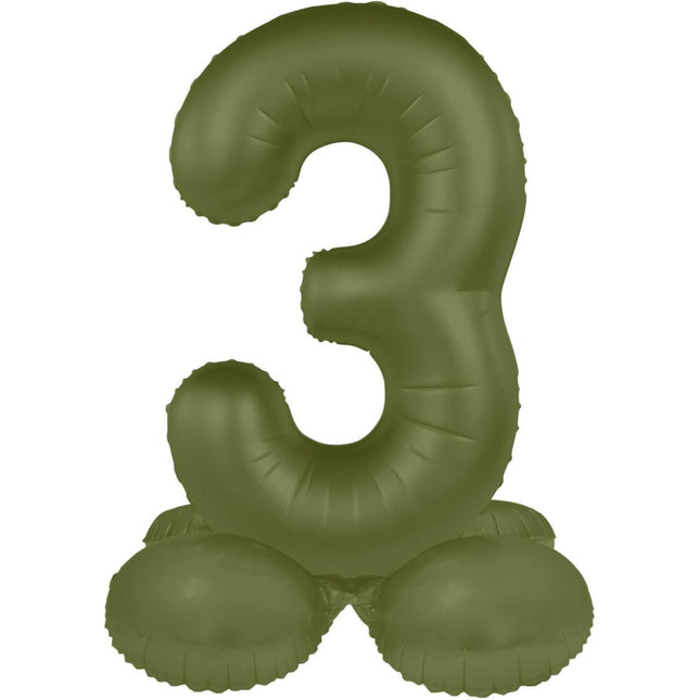 3 Jaar Cijfer Ballon Groen Mat 41cm van Folat koop je bij Partywinkel