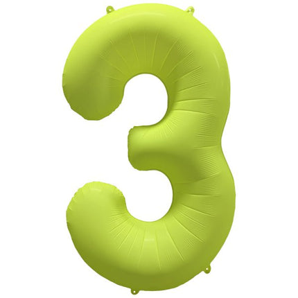 3 Jaar Cijfer Ballon Neon Geel Leeg 86cm van Riethmueller koop je bij Partywinkel