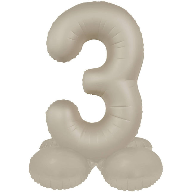 3 Jaar Cijfer Ballon Nude Mat 41cm van Folat koop je bij Partywinkel