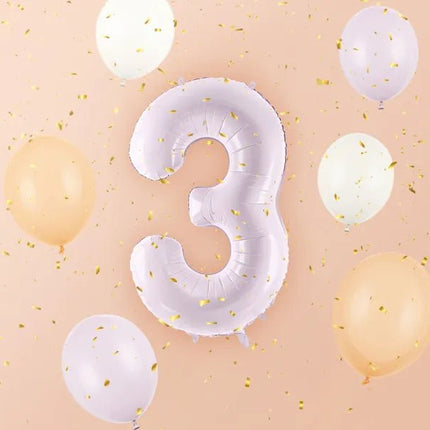 3 Jaar Cijfer Ballon Paars Leeg 72cm van Partydeco koop je bij Partywinkel
