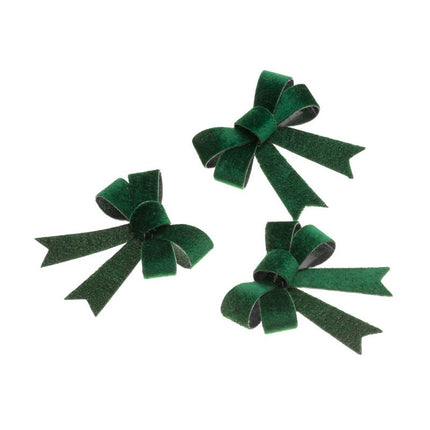 3 lazos de terciopelo verde oscuro 10CM X 12,7CM