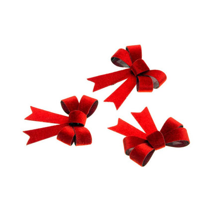 3 lazos rojos de terciopelo 10 cm x 12,7 cm