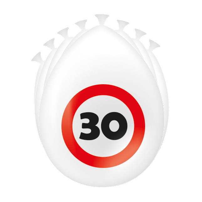 30 Jaar Ballonnen Verkeersbord 30cm - Partywinkel - 8716764235146