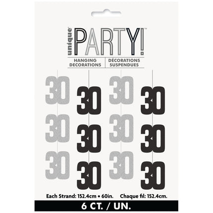 30 Jaar Hangdecoratie Zilver 1,52m van Unique koop je bij Partywinkel