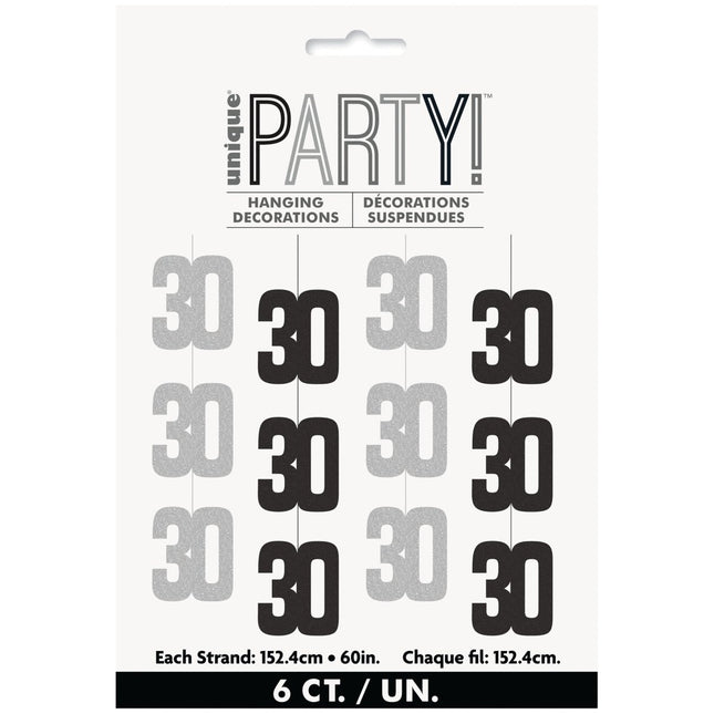 30 Jaar Hangdecoratie Zilver 1,52m van Unique koop je bij Partywinkel