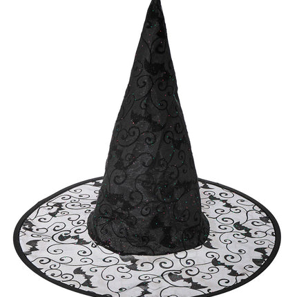 SOMBRERO DE BRUJA CON MURCIÉLAGOS