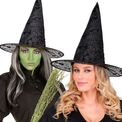 SOMBRERO DE BRUJA CON MURCIÉLAGOS