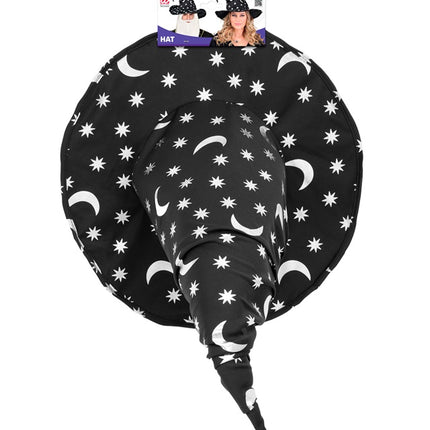 SOMBRERO DE BRUJA/BRUJO CON LUNA Y ESTRELLAS ADULTO