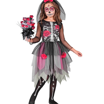 VESTIDO ESQUELETO CON ROSAS
