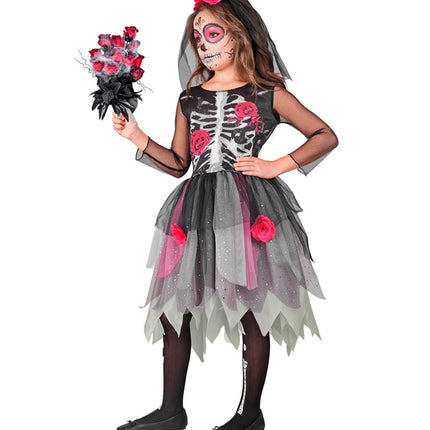 VESTIDO ESQUELETO CON ROSAS
