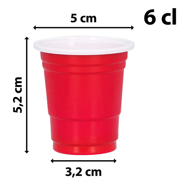 Vasos de chupito rojos 6cl 20ud