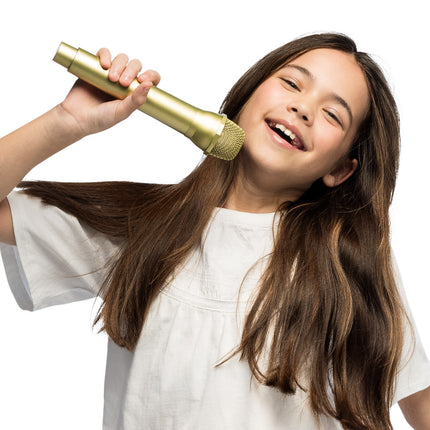 Micrófono de lujo dorado