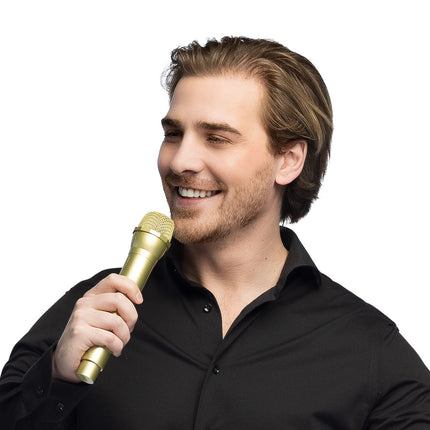 Micrófono de lujo dorado