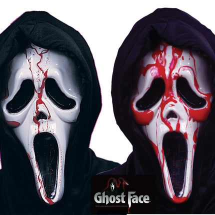 Máscara Halloween Blanca Roja Con Sangre Falsa